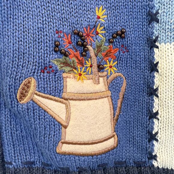 VTG Sweater Vest Women's L Knit Fall Kitschy Grandmacore Mom core 90s Vintage - Picture 9 of 13